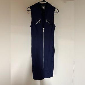 Dark blue VENUS sweater sleeveless dress
